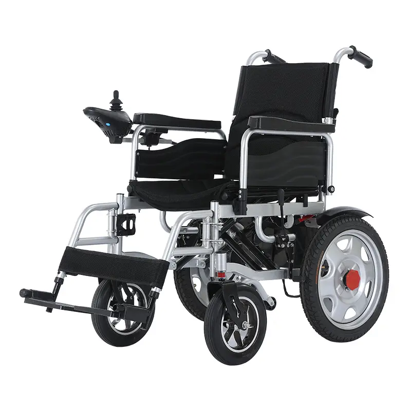Silla de ruedas eléctrica de aleación de aluminio ligera plegable de alta calidad para discapacitados ancianos silla de ruedas 12A batería