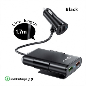 ที่ชาร์จในรถแบบ USB 4พอร์ตสำหรับชาร์จในรถยนต์ QC3.0ได้อย่างรวดเร็วอะแดปเตอร์ USB อเนกประสงค์สำหรับรถยนต์พร้อมสายต่อ5.6ft - Product Image 3