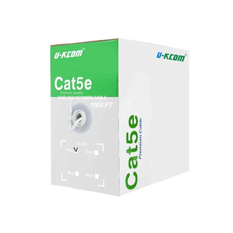 Al Aire Libre Rj45 Sftp Cat6 23awg Red Ethernet Cable Caja Precio Cat5 Cat5e Categoría 5E Utp Cable Cobre desnudo Cat5e PVC Core 24AWG