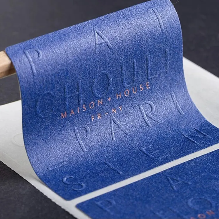 Étiquettes en papier de lin, autocollant 3D personnalisé en relief, étiquette de bougie personnalisée en relief