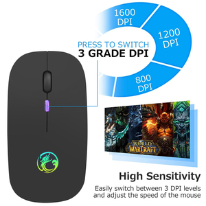RGB Wireless Mouse Computermaus Silent Ergonomische wiederauf ladbare BT-Mäuse mit LED-optischen USB-Mäusen mit Hintergrund beleuchtung für PC-Laptops - Product Image 3