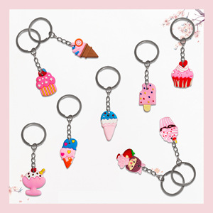Customizable Logo Keychain Personalized Metal Zinc Alloy Key Rings with Cartoon Dog Bear <strong>Pattern</strong> Stainless Steel Rubber Material