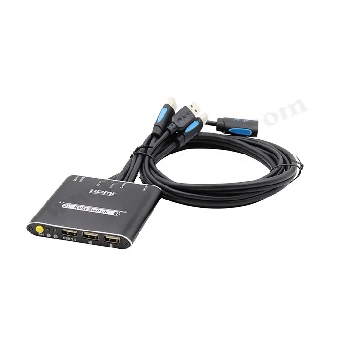 Ordinateur de bureau 2 Ports 4K 30HZ 2x1 câble vidéo commutateur KVM, adaptateur