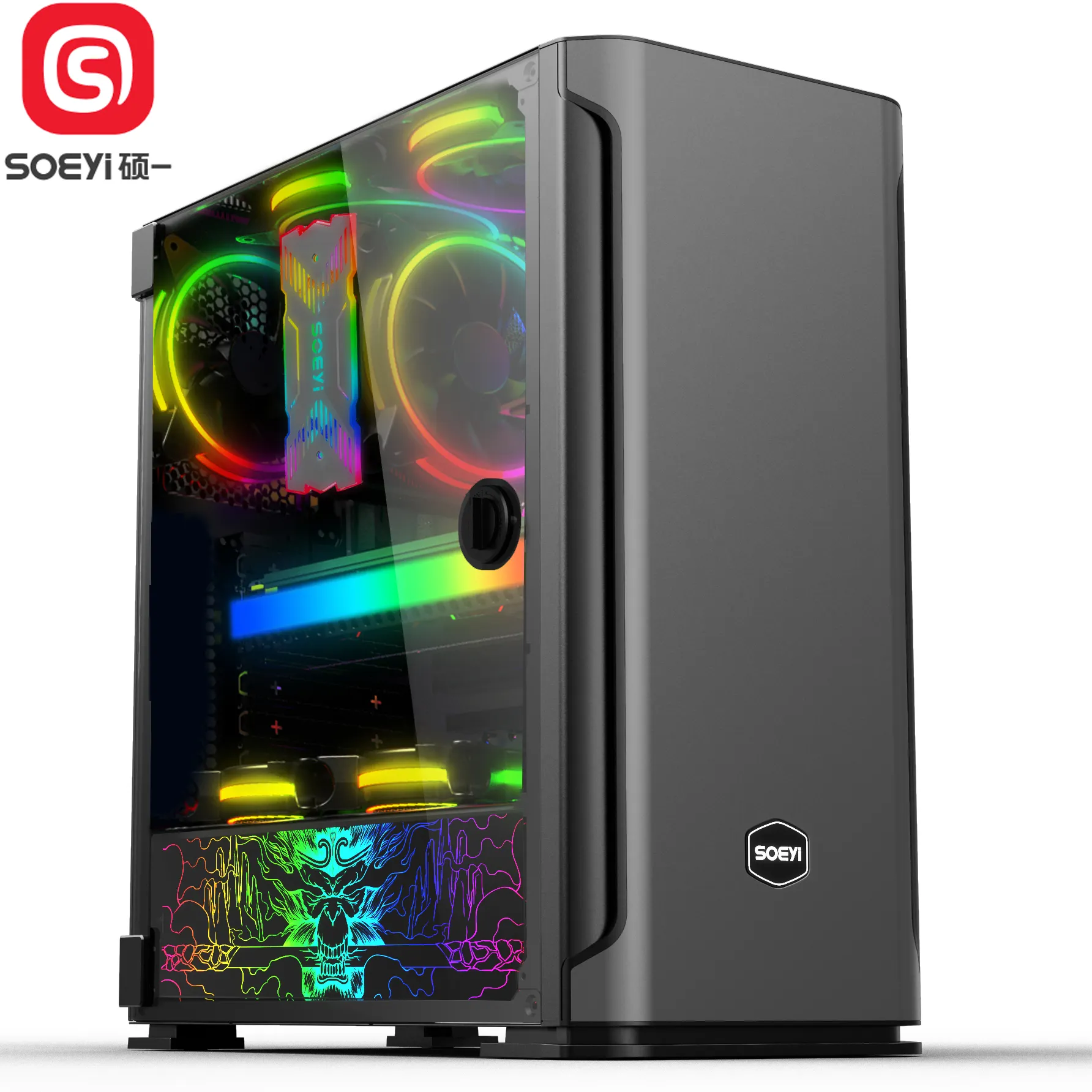 La migliore Vendita 2020 OEM ODM involucro pc computer EATX case del computer PC gaming LED ARGB scatola del computer orizzontale