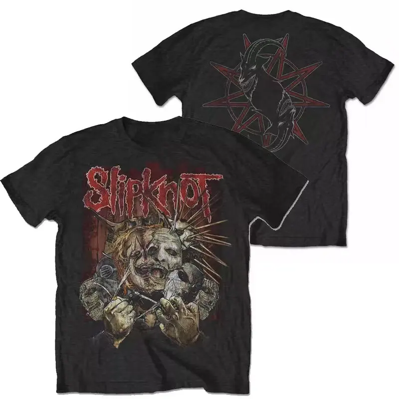 Nuova t-shirt a manica corta da uomo con stampa digitale 3D con Slipknot Cross border