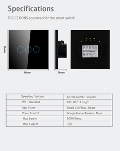 XZJ EU 2025 Tuya 1/2/3ギャングリモコン新しいモダンな壁スマートスイッチWiFiスマートホームスイッチ - Product Image 6