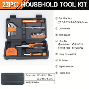 Low Price 23pcs Manual Home Hardware <strong>Tool</strong> Kit <strong>Tools</strong> for House Repairs - Product Image 2
