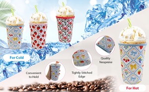 Fabriek Groothandel Custom Ontwerp Neopreen Ijs Koffie Mouw 3 Maat 16-32Oz Herbruikbare Koffie <span class=keywords><strong>Cup</strong></span> Houder Coozies Voor Warme En Koude Drank - Product Image 2