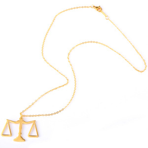 Avrupa ve amerikan tarzı basit personalityinsLibra kolye kadın yargıç adalet denge paslanmaz kolye - Product Image 5
