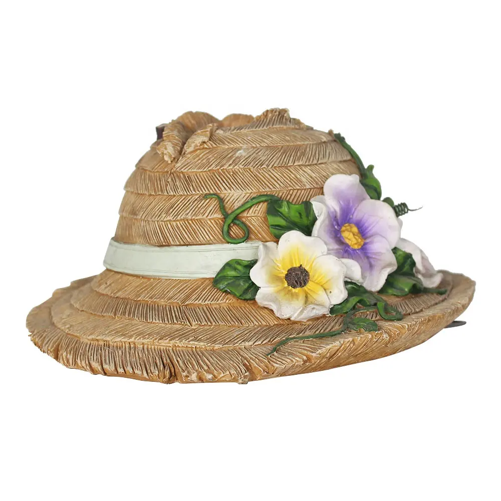 Sombrero de paja para la playa, casa de pájaros o casa de pájaros, decoración exterior para pintado a mano, Nido de Pájaro colgante, jardín, decoración de Patio al aire libre