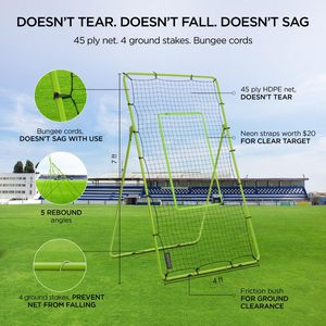 כדורעף rebounder נטו רשת כדורעף 4 x7ft להקפיץ רשת עם 5 זוויות ריבאונד מטרה ניפון - Product Image 5