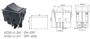 KCD2-211 elektrik 4Pin Rocker anahtarı OFF-(ON) çoğu ev aletleri için 16A 220V 4 Pin DPST Rocker anahtarı - Product Image 2