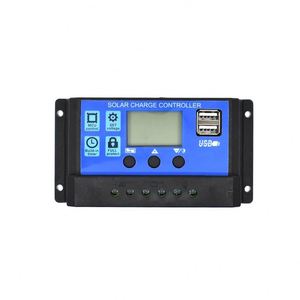 60A/50A/40A/30A/20A/10Aソーラー充電器コントローラー12V24V自動PWMコントローラーLCDディスプレイ5VデュアルUSB出力コントローラー - Product Image 6