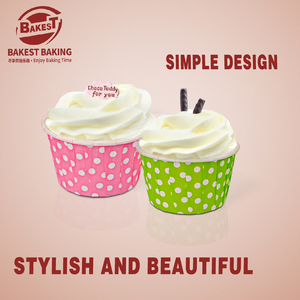 Bakest renkli nokta yağlı dairesel yuvarlak kağıt kek kupası Cupcake gömlekleri küçük paket 100 adet - Product Image 4