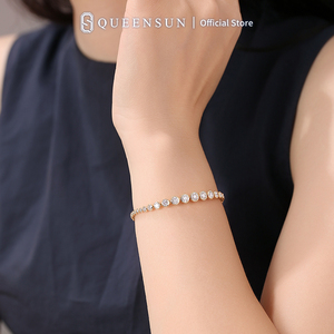 18K vàng IGI 4.2 Carat queensun cổ điển phòng thí nghiệm trồng Kim Cương Vòng đeo tay Gradient thiết kế bong bóng VS de Vòng đeo tay Kim Cương - Product Image 4
