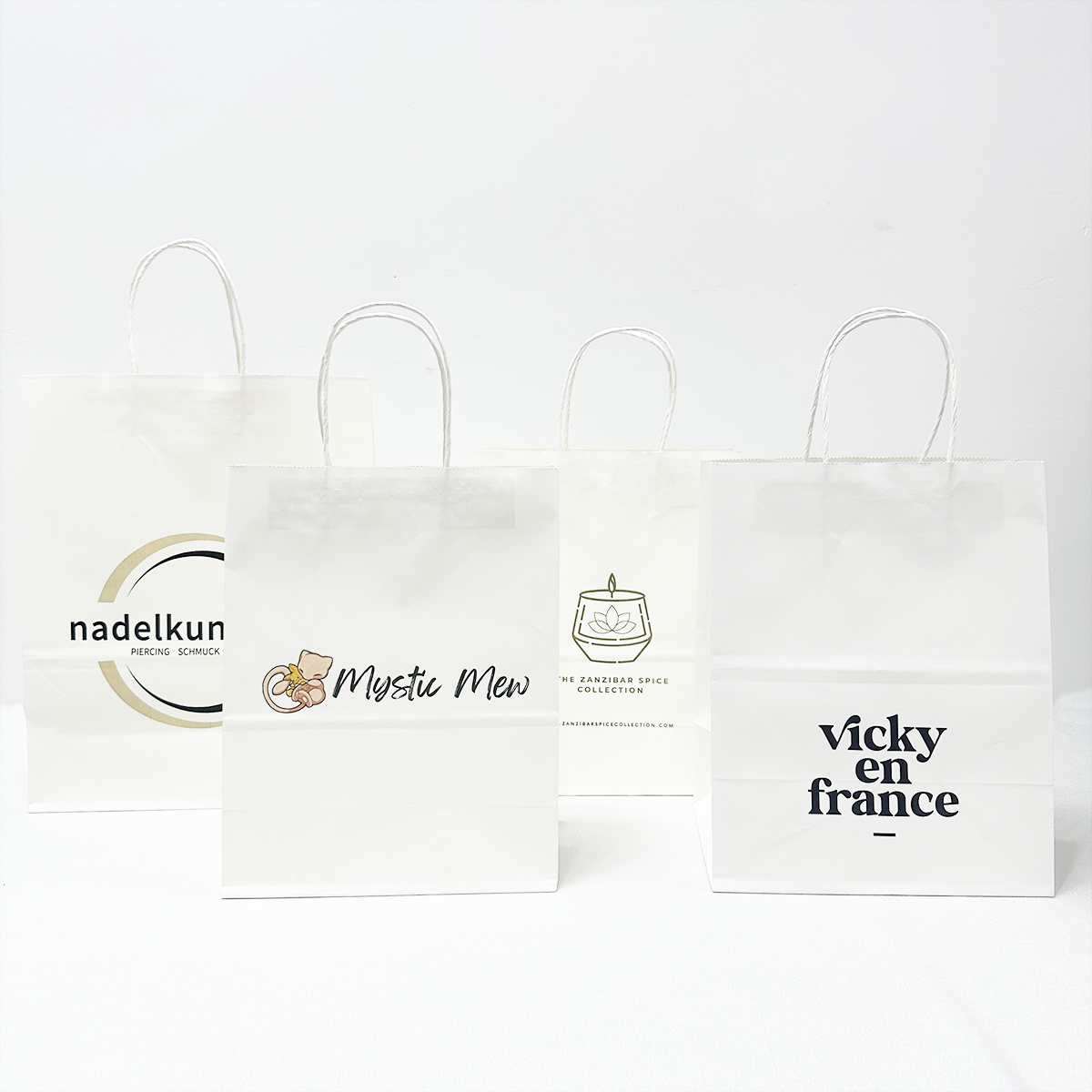 Sac en papier kraft blanc personnalisé