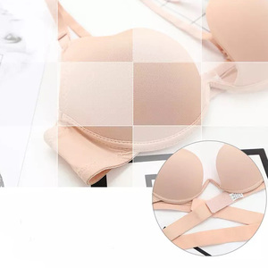 11 Colors Large Size 30-38 AA <strong>a</strong> B C Support Push up <strong>Bras</strong> Multiway Backless Bralette Deep U Low-cut <strong>Bra</strong> - Product Image 4