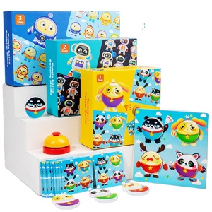 Kids Puzzle Battle Game Toys Wooden Educational <strong>Building</strong> <strong>Blocks</strong> Color <strong>Pattern</strong> Matching Interactive Hand Speed Brain Teaser Toys - Product Image 1