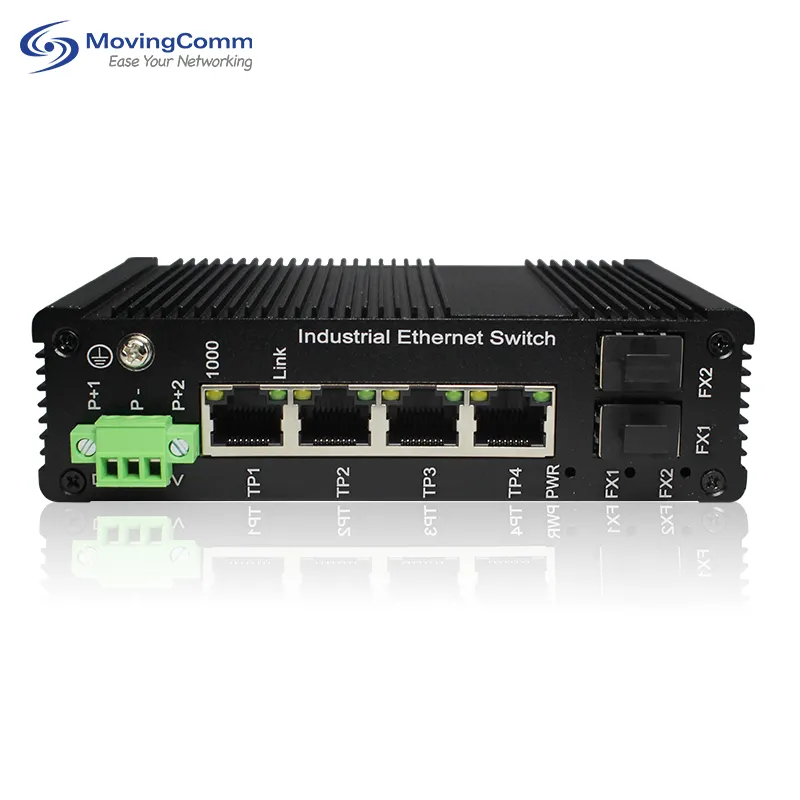 מתגי Ethernet להתלכדות מסילה דין תעשייתית לא מנוהלת מתגי רשת Poe כולל יציאה אופטית 4*1000M Poe+2*1000M Sfp