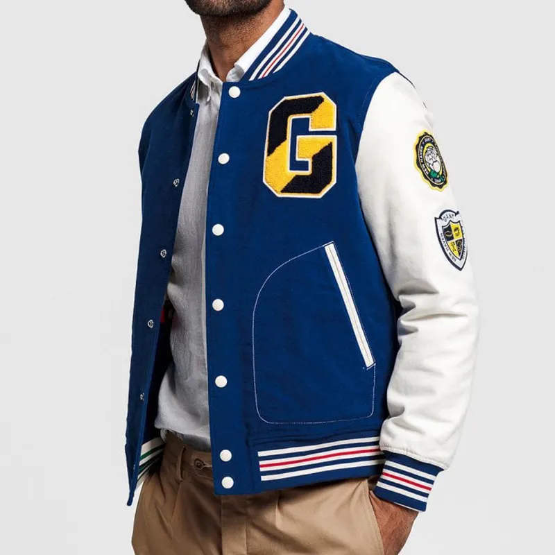 OEM Chenille-Chaqueta de béisbol bordada para hombre, Chaqueta de algodón personalizada, Cazadora Bomber de talla grande, Universidad