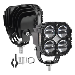 LELANPU <strong>40W</strong> Squared <strong>LED</strong> <strong>12V</strong> 24V <strong>LED</strong> Work Lights Motorcycle Light <strong>LED</strong> Lens Spotlight With Side Light for Bikes Moto - Product Image 1