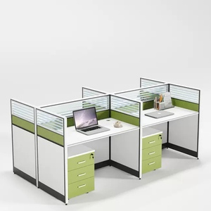 Los escritorios de oficina modulares de madera con gabinetes de almacenamiento y escritorios de computadora de estilo moderno están disponibles para venta al por mayor - Product Image 1