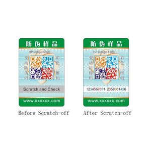 Custom Security QR <strong>Code</strong> Label Stickers Anti-counterfeit Anti-Fake Scratch-off Stickers Labels - Product Image 2