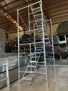 7ft กรอบนั่งร้าน zytj. X 5ft X 10FT หอนั่งร้านแบบกลิ้ง2ระดับ Set2-Rung เฟรม + วงเล็บปีกกา + แพลตฟอร์ม