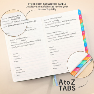 Internet adresi organizatör Logbook küçük cep şifre kaleci dizüstü web sitesi Logins şifre kitap alfabetik sekmeler ile - Product Image 2