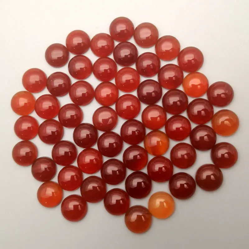 HY BIG Sale Christmas Special Offer Natural 14mm Red Agate Round Cabochon Gemstone For Jewelry Crafts