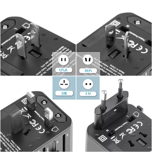 All in One Universal <strong>Multi</strong> <strong>Plug</strong> <strong>Adapter</strong> <strong>with</strong> AU US UK <strong>EU</strong> <strong>Plug</strong> <strong>With</strong> USB Port and Type-C <strong>Plug</strong> AC Power Charger <strong>Adapter</strong> - Product Image 4