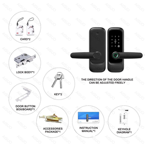 爱索智能锁榫眼图雅WIFI TTlock控制指纹电子数字触摸屏键盘密码钥匙智能门锁 - Product Image 6