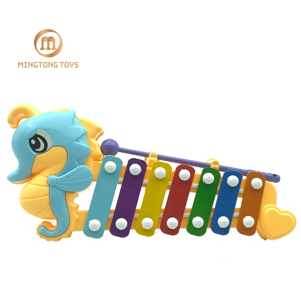 Mainan instrumen musik Piano ketukan tangan Keyboard hewan kartun warna-warni lucu anak