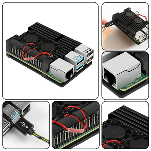 ブラックラズベリーパイ4ジェネレーションエンクロージャーファン付き電子部品モジュラーボックス - Product Image 3