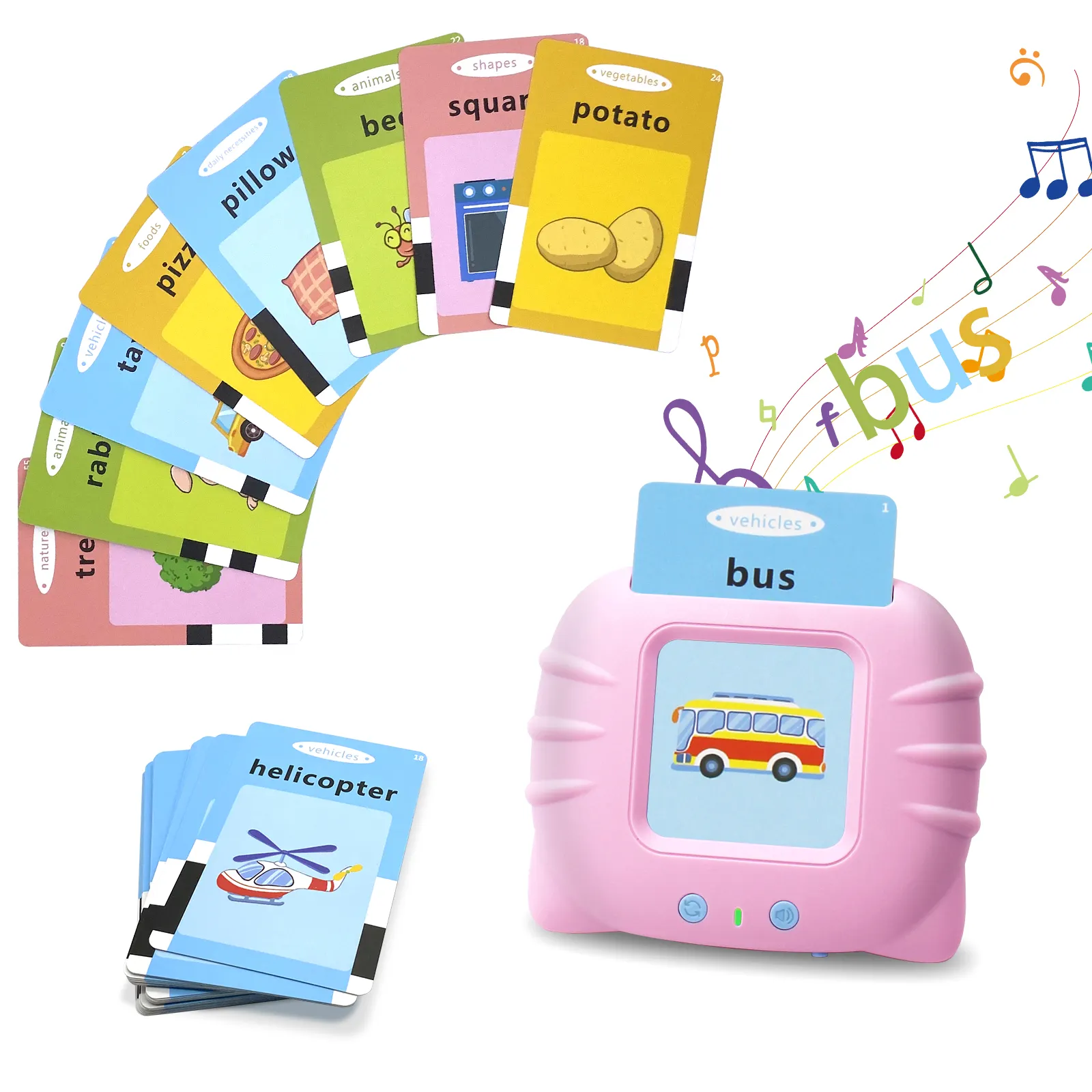 Commercio all'ingrosso lingua inglese parlante Flash card lettore di educazione della prima infanzia di plastica tasca del vocabolario giocattoli per l'apprendimento per bambini
