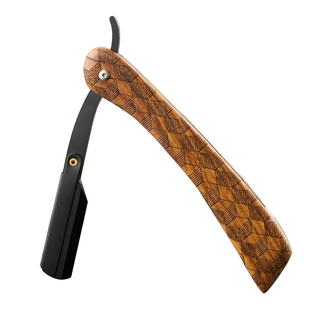Mango de madera striaght Razor