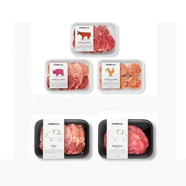 Etiqueta Adhesiva personalizada para carne de Frozen, pegatina impermeable para comida
