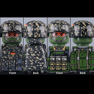 جديد XS MOC الجيش الألماني SWAT Camo قوات خاصة شرطة جنود الجيش شخصيات بناء سترة حقيبة ظهر ألعاب الطوب - Product Image 4