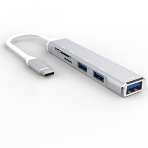 3.0 Type-C USB 2.0 5合1集线器，带SD tf卡读卡器扩展方便的金属USB扩展器，便于库存连接 - Product Image 1