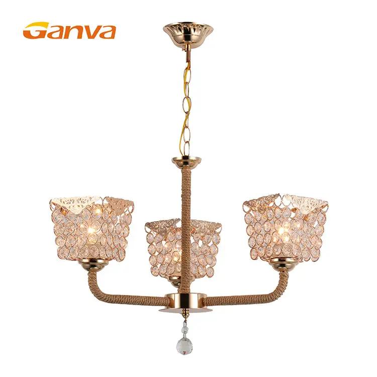 Fabricante de China moderno lujo decorativo Hotel bodas piezas cristal candelabro Led colgante Luz