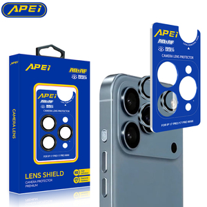 Apei 9H siêu chống sốc bảo hiểm đầy đủ kính máy ảnh ống kính bảo vệ với cài đặt Kit cho <span class=keywords><strong>iPhone</strong></span> 15 16 17 Pro Max Series - Product Image 1