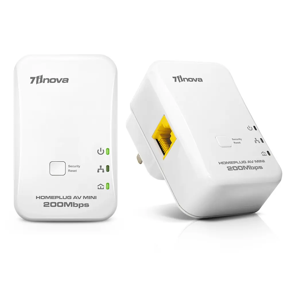 7inova Homeplug AV200 Chipset Wallmount Powerline Kit To Build Network Ovwe Internet Plug