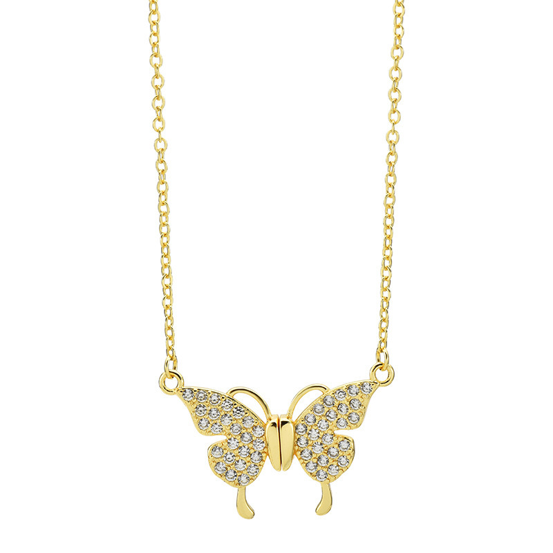 Collier papillon magnétique doré