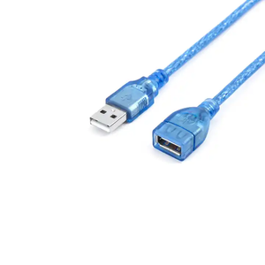 厂家直销5m蓝色透明电脑电缆USB 2.0公对母USB 2.0扩展数据线适配器 - Product Image 2