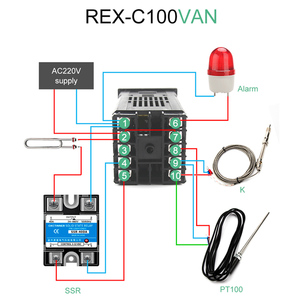 Termostato Digital REX-C100 RKC PID, controlador de temperatura, REX-C100 Digital/40A SSR relé/K, sonda termopar/disipador de calor - Product Image 6