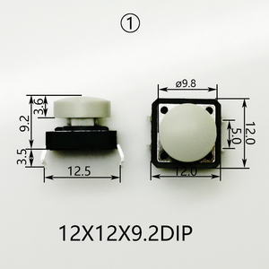 10set interruttore tattico momentaneo 12x12mm aggiungere tappi di plastica altezza 9.2mm interruttore a pulsante 4pin SMT DIP PCB pulsante di montaggio - Product Image 5