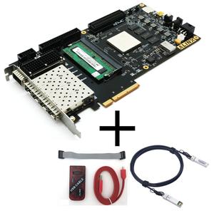 XILINX-Placa de desarrollo XC7K325 FPGA Kintex-7 K7 7325, tarjeta de acelerador PCIE, marca ALINX (placa + cargador JTAG + módulo SFP de 10G) - Product Image 1