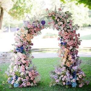Customized <strong>Monet</strong> Style 1.8M+2.1M Colorful Horn Arche Luxury Silk Flower Arch for High-End Wedding - Product Image 1