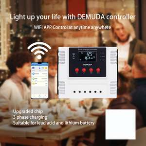 Controlador de carga de panel solar fotovoltaico inteligente, regulador 10A 20A 30A 60A 12V 24V 48V PWM, controlador de cargador solar de energía con aplicación WIFI - Product Image 2