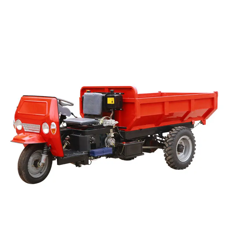 2 tonnes 3 roues capacité de chargement tricycle cargo diesel tricycle agricole semi-fermé